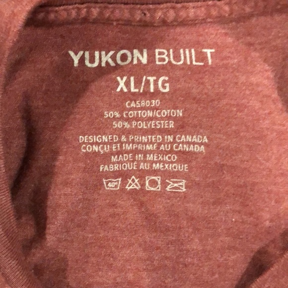 Yukon Built burgundy t-shirt land of the midnight fun SZ L/XL EUC - Picture 5 of 5